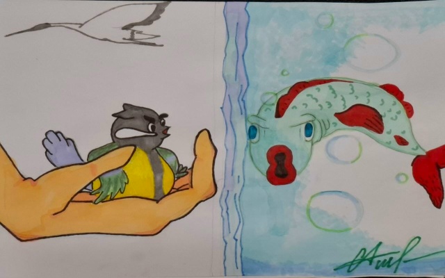 Иллюстрация к записи о пословицах и поговорках. Художник А. Шукшина